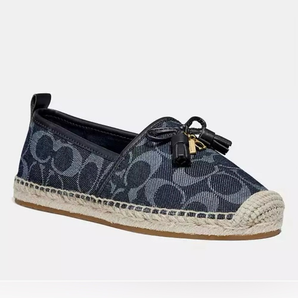 Coach Women's Navy Espadrilles with Signature Pattern